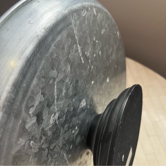 Blue and White Two-Tier Metal & Aluminum Serving Stand - Picture 2 of 9